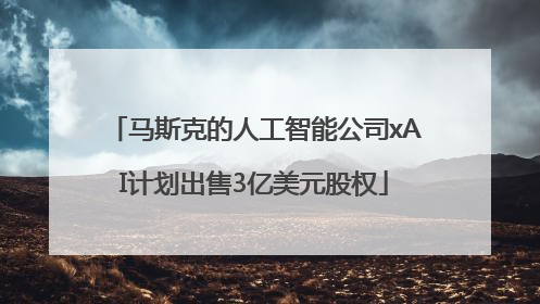 马斯克的人工智能公司xAI计划出售3亿美元股权